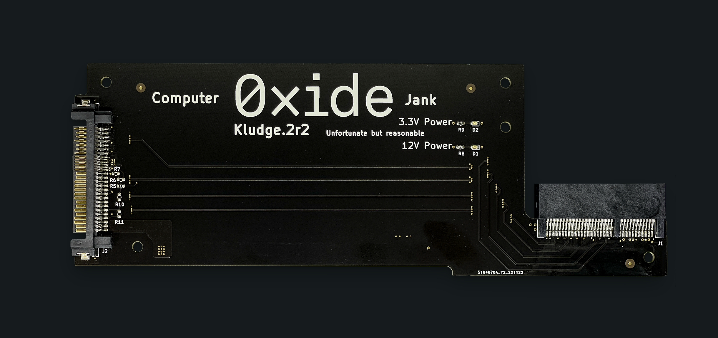 PCIe U.2 connector to PCIe x4 CEM connector extender board